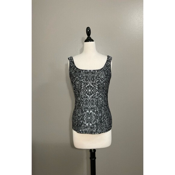 Women's Size Medium White House Black Market Top - Black & Sliver - Picture 1 of 6